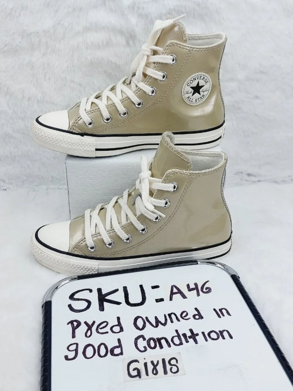 Converse Girl's Taupe Chuck Taylor All Star Mid-Top Athletic Sneaker Size 5
